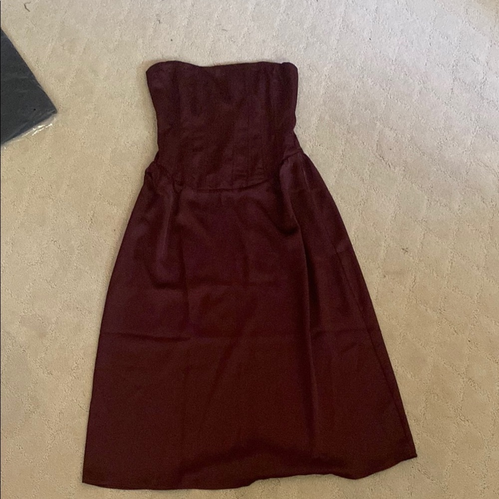 WeWoreWhat Red Strapless A-line Corset Cocktail Dress